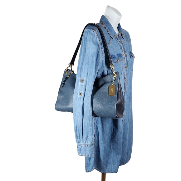 COACH MIA PEBBLE LEATHER SNAKE EMBOSSED STRAPS SHOULDER/CROSSBODY BAG - Picture 3 of 12